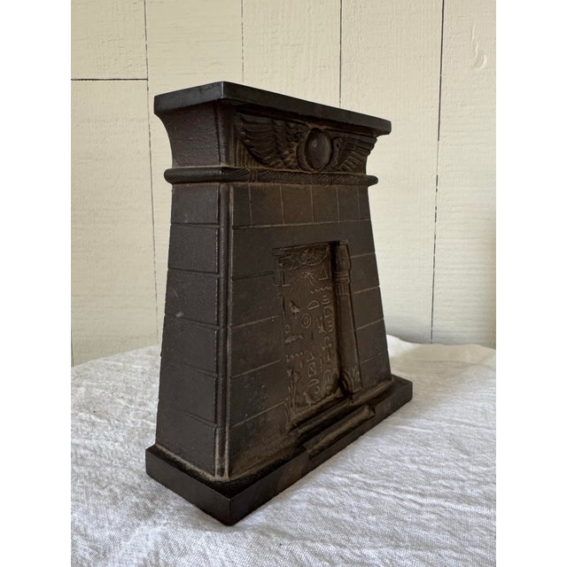 Art Deco 1920s Egyptian Revival Cast Iron Bradley & Hubbard Bookend For Sale - Image 3 of 10
