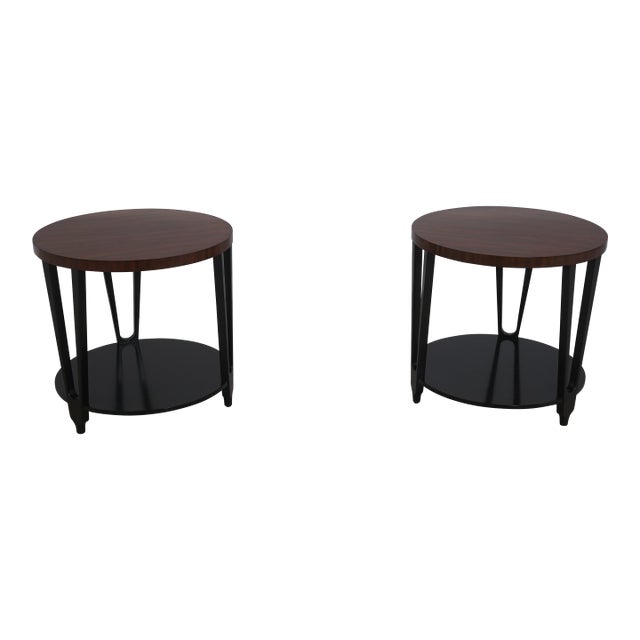 Pair of Henredon Acquisitions 2 Tier Round Tables For Sale