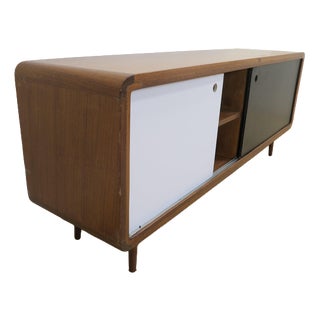 Black and White Teak Sideboard, 1960s For Sale