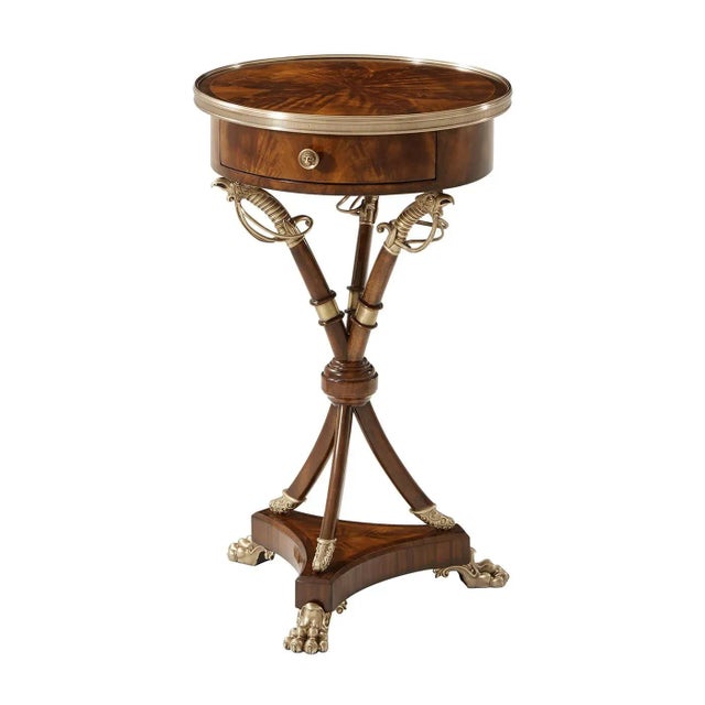 Brown Regency Sabre Leg Side Table For Sale - Image 8 of 8
