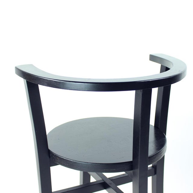 Black Oak Club Armchair, Former Czechoslovakia, 1930s For Sale - Image 11 of 14