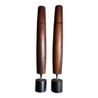 Ronson Rosewood Varaflame Candlesticks, 1964--a Pair For Sale