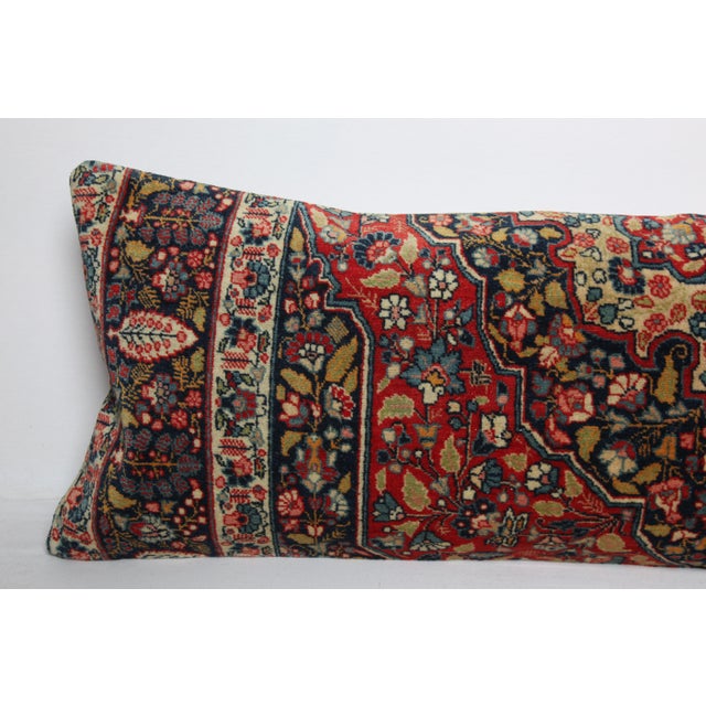 Authentic Antique Tribal Lumbar Pillow – Multicolor Textile Cushion -16'' X 46'' For Sale - Image 4 of 11