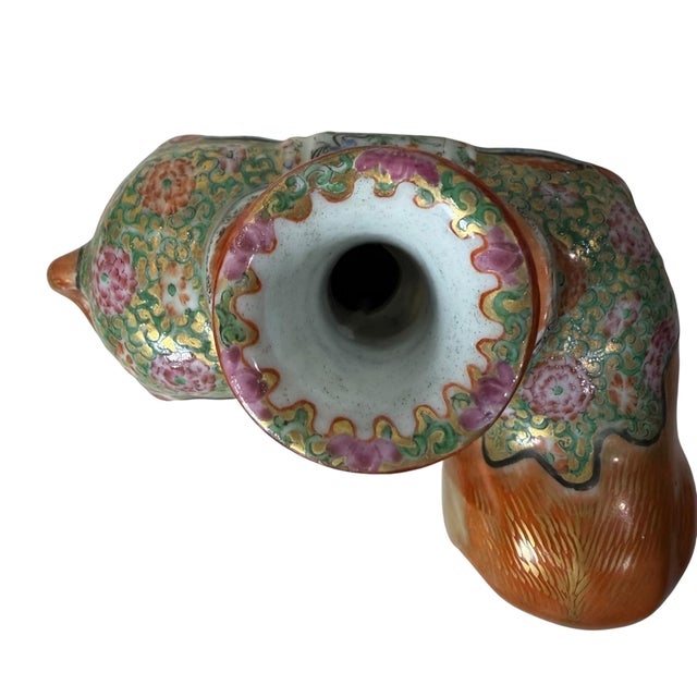 Ceramic 19th Century Chinese Export Rose Mandarin Porcelain Elephant Candlesticks - A Pair For Sale - Image 7 of 12