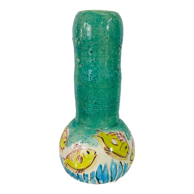 Large Vintage Coastal Studio Pottery Vase For Sale