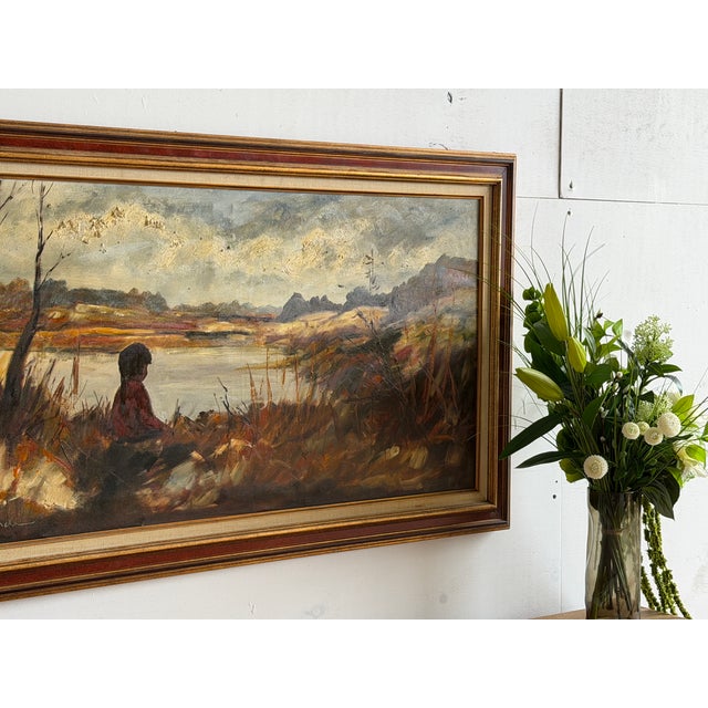 1960s Poul Anders, Autumn River Landscape, 1960s, Oil on Canvas, Framed For Sale - Image 5 of 11
