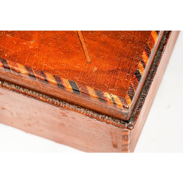 1910s Hand Painted Cigar & Match Cork Lined Wooden Folk Art Humidor Cigar Box Tobacciana Home Decor For Sale In New York - Image 6 of 15