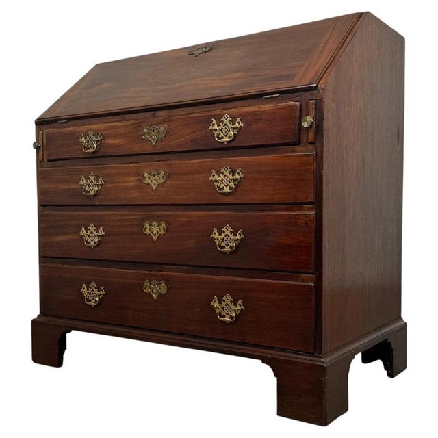 18th Century Georgian Mahogany Bureau, England For Sale - Image 6 of 12
