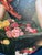 Vintage Original Oil Painting Romantic Flower Girl With Roses, Oval Presentation in Custom Fabric Mount For Sale - Image 4 of 9