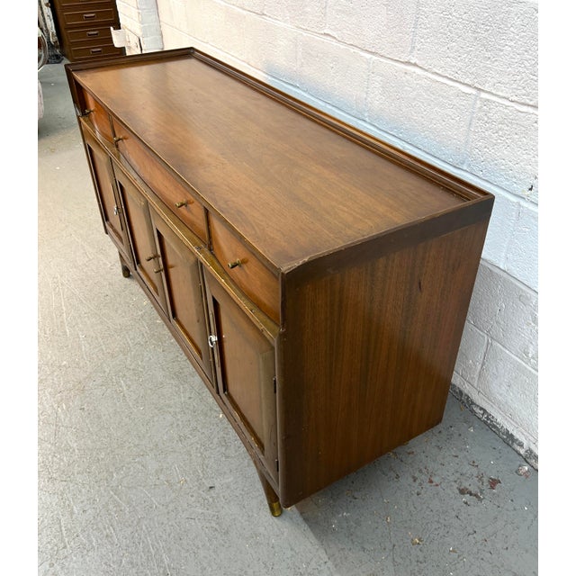 Wood Mid-Century Modern Sculpted Walnut Buffet For Sale - Image 7 of 16