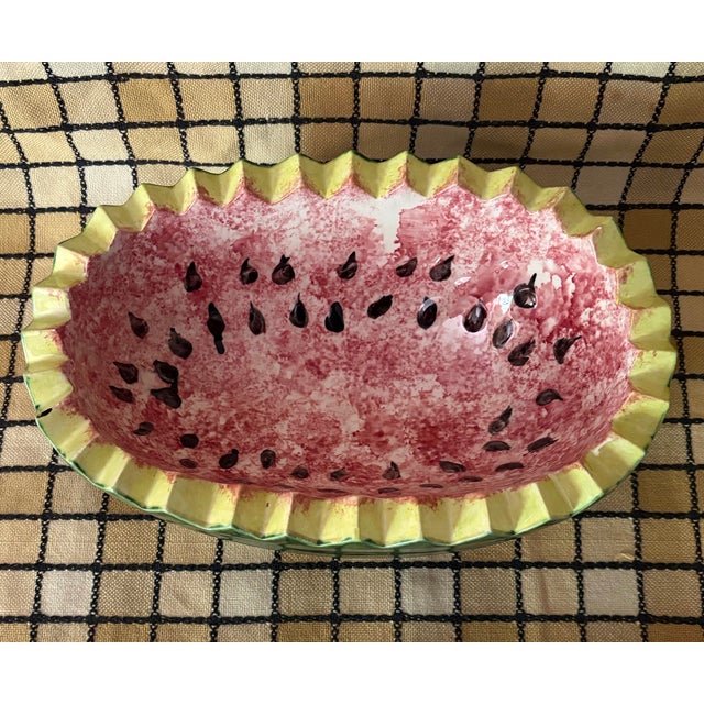 American Vintage Trompe l'Oeil Watermelon Lidded Bowl For Sale - Image 3 of 12