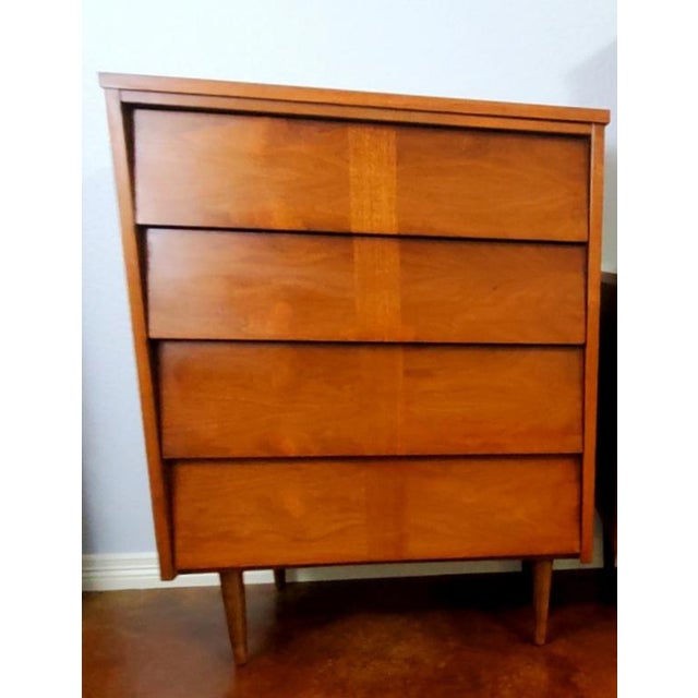 Ward Furniture Mfg Mid Century Louvered Highboy For Sale - Image 10 of 12