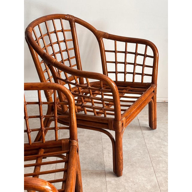 Italian Woven Bamboo Armchairs, 1960s, Set of 2 For Sale - Image 10 of 15