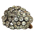 Silver Brooch with Rhinestones For Sale