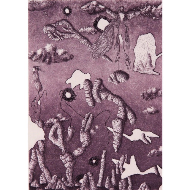 "A State of Mine" - 1976 Surrealist Lithograph by Jim Crabb For Sale - Image 4 of 5