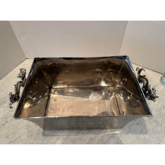 Striking Ice Bucket With Dragon Handles For Sale - Image 4 of 8