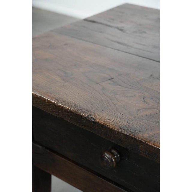 Antique 18th Century Southern European Coffee Table Made of Chestnut Wood with Two Drawers and a Patina For Sale - Image 11 of 17