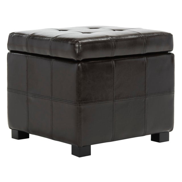 The Square Tufted Ottoman is a indulgence in luxe, functional contemporary style. Crafted with black birch wood and brown...