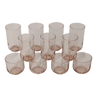 Vintage Libbey Light Pink Barware Drinking Glasses- Set of 11 For Sale