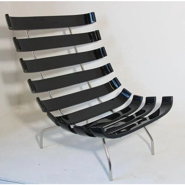 Mid-Century Modern Early 21st Century Costela Style Lounge Black Chair For Sale - Image 3 of 13