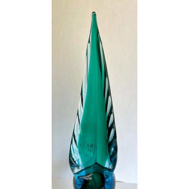 Blue Mid 20th Century Murano Style Glass Pheasant Sculpture For Sale - Image 8 of 9