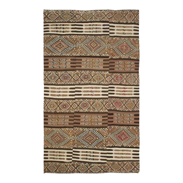 Oversized Vintage Decorative Turkish Kilim Rug - 8`10" X 14`9" For Sale