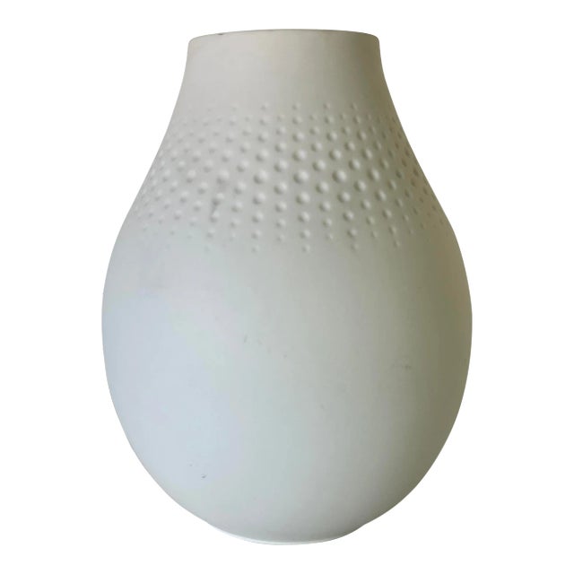 Vintage Villeroy & Boch White Porcelain Vase For Sale