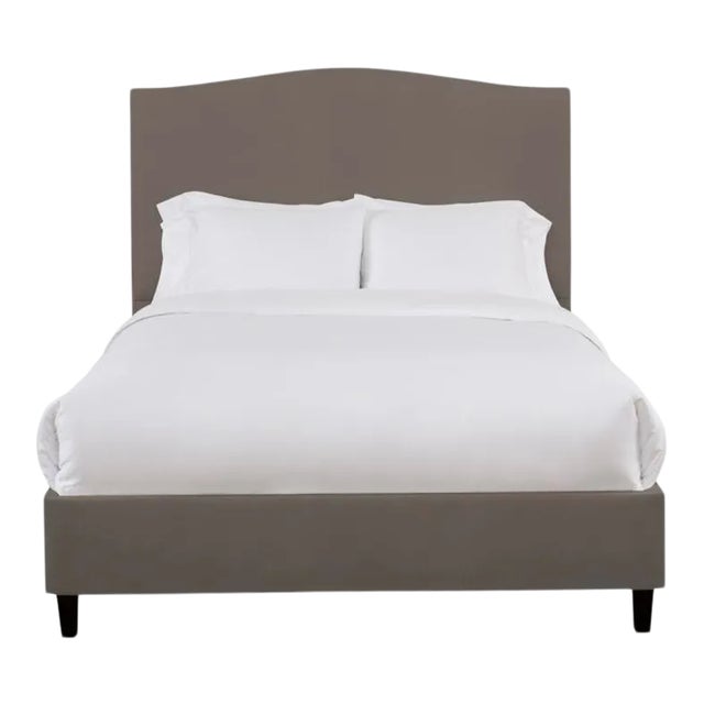 Hazel King Bedframe, Mushroom Velvet For Sale