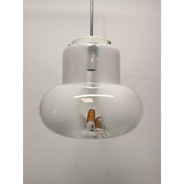 Glass Suspension Light from AV Mazzega, 1970s, in Very Good conditions. Designed 1970 to 1979 I have official proof of...