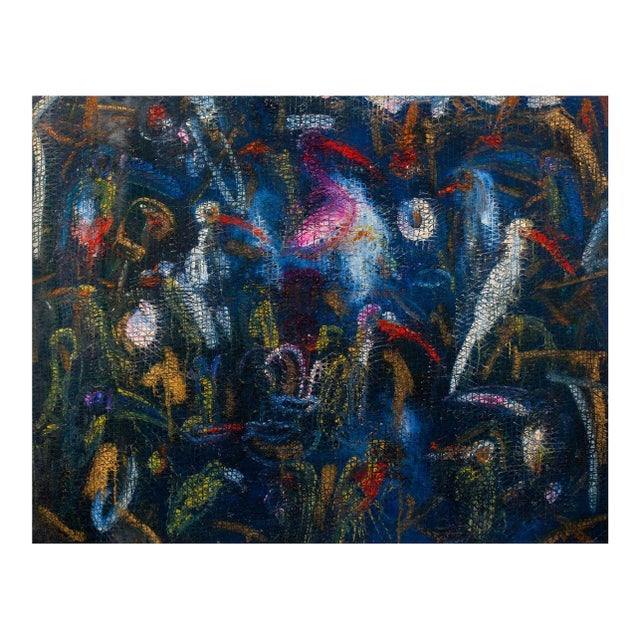 Hunt Slonem "Hornbills" Oil on Canvas, 1995 For Sale