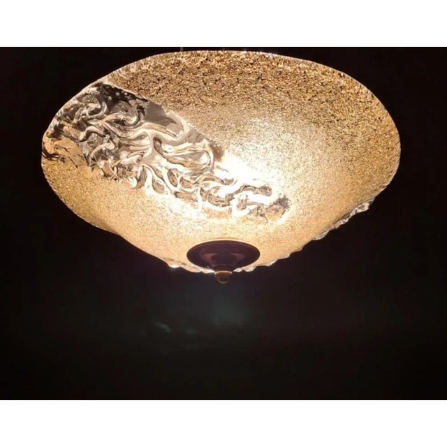 Amber 1960s Golden Murano Flush Mount For Sale - Image 8 of 10