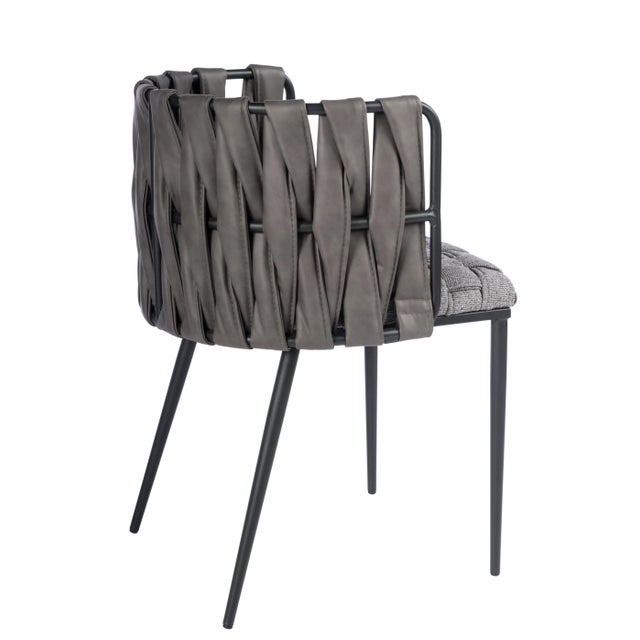 2020s Contemporary Gray Round Marble Top Waterfall Dining Set - 7 Pieces For Sale - Image 5 of 8