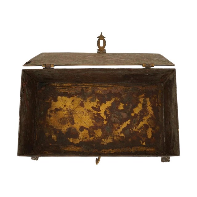 Antique Syrian Judaica Mamluk Style Silver Inlaid Covered Box For Sale - Image 4 of 9