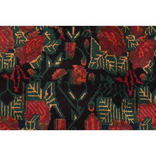 Vintage Afshar Rug 5'4'' X 8'3'' Black Wool Traditional Hand-Knotted Carpet For Sale - Image 9 of 15