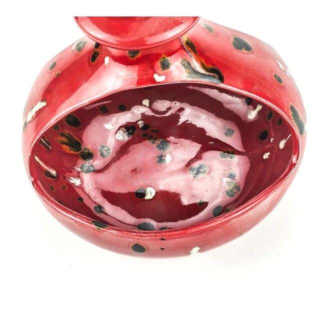 Artisan Ceramic Salt Cellar Drip Glazed For Sale In Portland, ME - Image 6 of 8