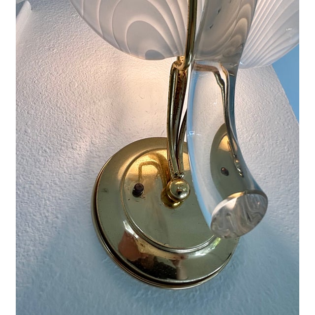 1980s Vintage Murano Calla Lily Leaf Sconce For Sale - Image 5 of 8