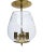 Mid 20th Century Large Semi Flush Mount Brass Pendant Lights With Cut Glass Design Globes - Set of 3 For Sale - Image 9 of 10