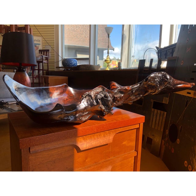 Large Irregular Shaped Burl Bowl For Sale - Image 4 of 12