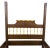 Brown Chinoiserie Solid Teak and Faux Bamboo Queen Size Bedframe - Circa 1940 For Sale - Image 8 of 9