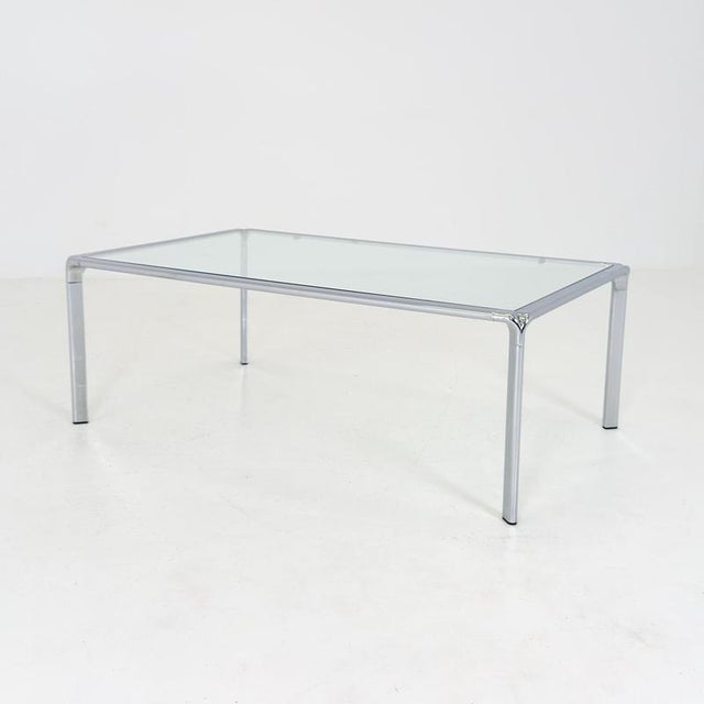 Mid-Century Modern Italian Bauhaus Coffee Tables in Chrome and Thick Glass, 1980s, Set of 2 For Sale - Image 17 of 18