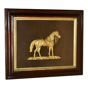 19th Century English Gilded Shadowbox of "Black Eagle"