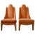 1960s Hollywood Regency Slipper Chairs in Orange with Wood Trim - A Pair For Sale In Dallas - Image 6 of 6