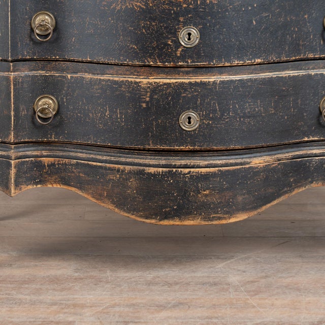 18th Century Black Danish Oak Chest of Four Drawers For Sale - Image 12 of 15