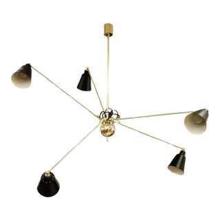 Five Star Ceiling Light in Brass For Sale