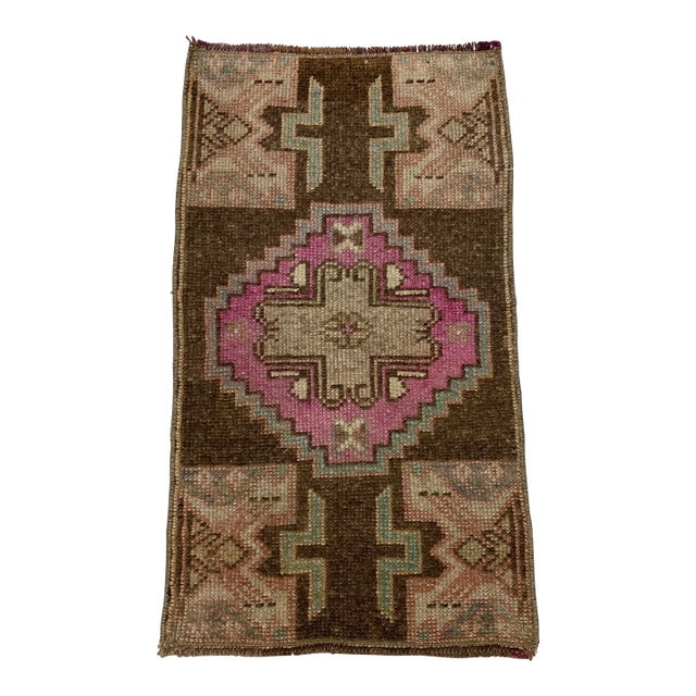 Mid 20th Century Small Oushak Door Mat Rug For Sale
