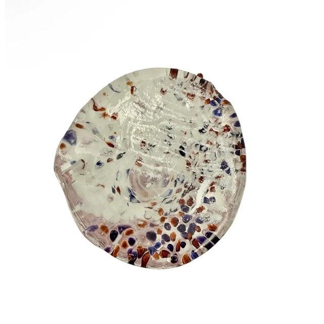 Vintage Hand Blown Studio Art Glass 9.25” Tall Vase Compote Pedestal Bowl. For Sale In Atlanta - Image 6 of 7