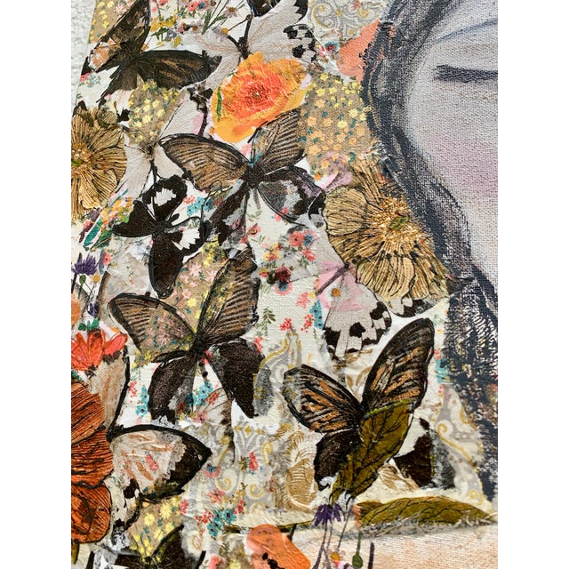 Pop Art Mixed Medium Collage Portrait Painting on Canvas For Sale - Image 3 of 9