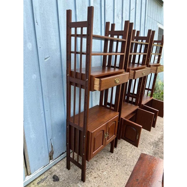 Mid 20th Century Vintage American Traditional Room Divider Shelving Unit Bookcase For Sale - Image 10 of 10