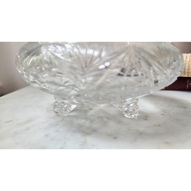 Vintage Cut Lead Crystal Footed Covered Compote For Sale - Image 14 of 16