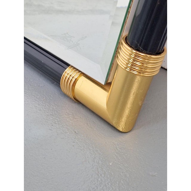 Modern Black Lacquer Metal Triangle Mirror, 1970s For Sale - Image 13 of 14